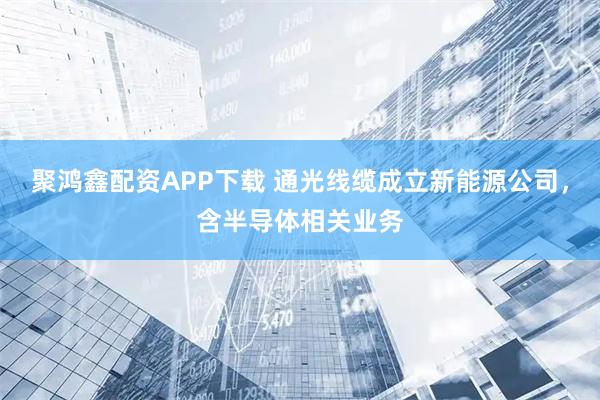 聚鸿鑫配资APP下载 通光线缆成立新能源公司，含半导体相关业务
